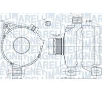 Alternator with belt pulley 063731967010 MAGNETI MARELLI for VOLVO FORD