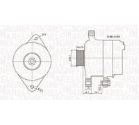 Alternator with belt pulley 063732062010 MAGNETI MARELLI for FIAT ALFA ROMEO