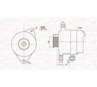 Alternator with belt pulley 063732112010 MAGNETI MARELLI for MITSUBISHI