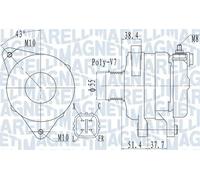 Alternator with belt pulley 063732121010 MAGNETI MARELLI for KIA HYUNDAI