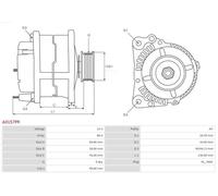Alternator with belt pulley A0157PR AS-PL for BMW 3 3 Coupe 3 Convertible 5 7 X5