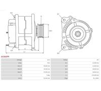 Alternator with belt pulley A0360PR AS-PL for OPEL KADETT D KADETT D Estate