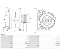 Alternator with belt pulley A0683S AS-PL for AUDI VW SKODA