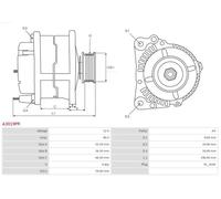 Alternator with belt pulley A3019PR AS-PL for FIAT CITROËN PEUGEOT