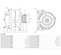 Alternator with belt pulley A3070PR AS-PL for BMW LAND ROVER
