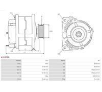 Alternator with belt pulley A3197PR AS-PL for SEAT VW AUDI SKODA OPEL