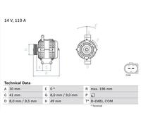 Bosch Alternator 0 986 046 130 - Fits BMW Z4/520/320/318/316 (12317521382/12317521383/12317521488)
