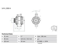 Bosch Alternator 0 986 046 320 – fits Mercedes Vito W639 2.2D (03–10) Manual, Freewheel Pulley