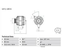 Alternator with freewheel belt pulley 0 986 046 520 BOSCH for PORSCHE 911