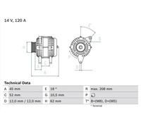 Alternator with freewheel belt pulley 0 986 049 400 BOSCH for FIAT ALFA ROMEO