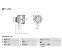 BOSCH 0986049530 Alternator Fits Alfa Romeo 159 Fiat Bravo Croma Opel Vauxhall