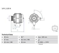 Alternator with freewheel belt pulley 0 986 083 440 BOSCH for RENAULT DACIA