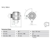 BOSCH Alternator for Audi Q5 TDi Quattro CAGB/CJCB/CSUB 2.0 (02/2014-08/2017)