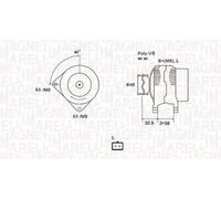 Alternator MAGNETI MARELLI 063731627010 For OPEL, RENAULT, NISSAN