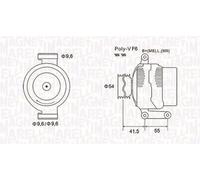 Alternator with freewheel belt pulley 063731862010 MAGNETI MARELLI for SUZUKI