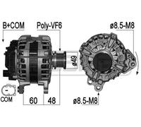 Alternator with freewheel belt pulley 209252 ERA for VW SEAT AUDI SKODA MAN