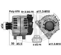 Alternator with freewheel belt pulley 209633 ERA for FORD MONDEO V Hatchback