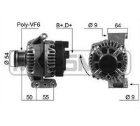 Alternator with freewheel belt pulley 210451A ERA for FIAT FORD LANCIA