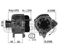 Alternator with freewheel belt pulley 210469A ERA for VW SEAT SKODA AUDI