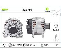 Alternator with freewheel belt pulley 439791 VALEO for VW SEAT AUDI SKODA