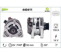 Alternator with freewheel belt pulley 440411 VALEO for FORD VOLVO