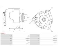 Alternator with freewheel belt pulley A1029PR AS-PL for OPEL ASTRA J INSIGNIA A