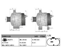 Alternator with freewheel belt pulley DAN1125 DENSO for BMW 1 Sports Hatch 3