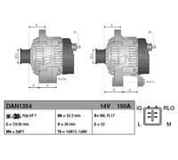 Alternator with freewheel belt pulley DAN1354 DENSO for LEXUS GS IS II IS C