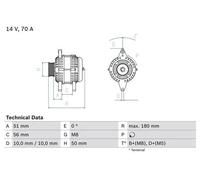 BOSCH 0986038600 Alternator Fits Fiat Palio Siena Opel Astra Calibra Vauxhall