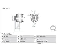 Bosch Alternator 0 986 042 470 – 12V – OE Quality Replacement – fits MG Rover