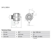 BOSCH 0 986 042 750 Alternator