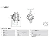 Alternator with multi-belt pulley 0 986 045 420 BOSCH for MERCEDES-BENZ E-CLASS