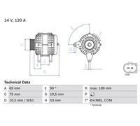 Bosch Alternator 0 986 046 170 - Multi-belt Pulley - Fits BMW Z4 E85 2002-2005