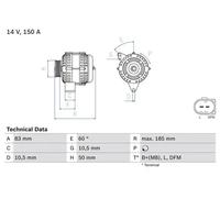 Alternator for BOSCH 0 986 047 560 for MERCEDES-BENZ CLK (C209) 5 2002-2009