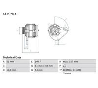 Alternator with multi-belt pulley 0 986 080 490 BOSCH for FIAT PUNTO PANDA