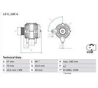 Alternator with multi-belt pulley 0 986 082 200 BOSCH for BMW 3 Touring 3 X3 1 5