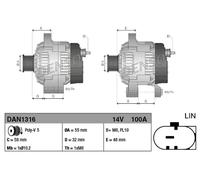 DENSO DAN1316 Alternator