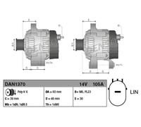 Alternator with multi-belt pulley DAN1370 DENSO for HONDA CR-V IV