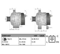 DENSO DAN1407 Alternator