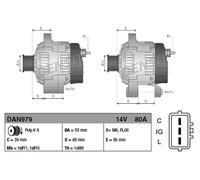 Alternator with multi-belt pulley DAN979 DENSO for DAIHATSU TERIOS MATERIA