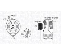 Alternator Fits Smart Cabrio City-Coupe Roadster - Magneti Marelli 063341658010