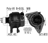 Alternator with V-ribbed belt pulley 209003A ERA for TOYOTA COROLLA CELICA Coupe