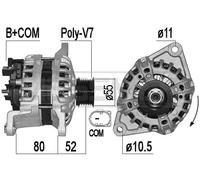 Alternator with V-ribbed belt pulley 209528A ERA for IVECO DAILY VI Van