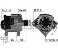 Alternator EB398Q CAL10151RS CA 1591 IR 437367 0 124 515 050 CAL10151 301591RI