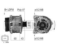 Alternator with V-ribbed belt pulley 210719A ERA for OPEL RENAULT NISSAN