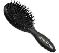Altesse 2905 Natural Bristle Hair Brush Travel Brush Small Air Cushioned Matte Black Mini Hairbrush Handle with 7 Rows of 100% Boar Bristle Hair Brush Small Brushes for Hair Shine. Made in France