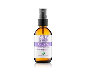 Alteya Organic Lavender Water Spray 60ml Glass - 100% Pure Lavender Hydrolat - USDA Certified Organic - Face Toner, Revitilizing Body, Condition Hair & Scalp - Cleance, Sooth, Balance, Hydrate