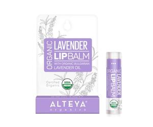 Alteya Organic Lip Balm Lavender 4.5 g - USDA Certified Organic Pure Natural Restorative Lip Care based on Bulgarian Lavender Oil and a Bouquet of Hydrating and Nourishing Botanical Butters