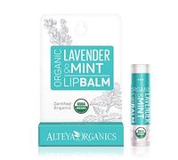 Alteya Organic Lip Balm Lavender & Mint 4.5g -USDA Certified Organic Pure Natural Lip Care Based on a Carefully Selected Bouquet of Hydrating and Nourishing Botanical Oils and Butters