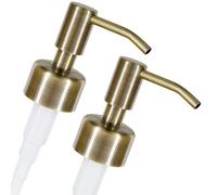 ALTGLAS 2 Pcs Soap Dispenser Pump Head 'Budapest' - Spare Replacement for Standard Neck Size - 26-28 mm Thread From Stainless Steel (Vintage Brass)